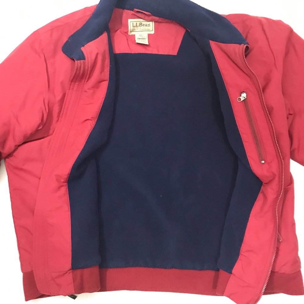 LL BEAN Warm Up Jacket Fleece Lined Windbreaker - Picture 5 of 7